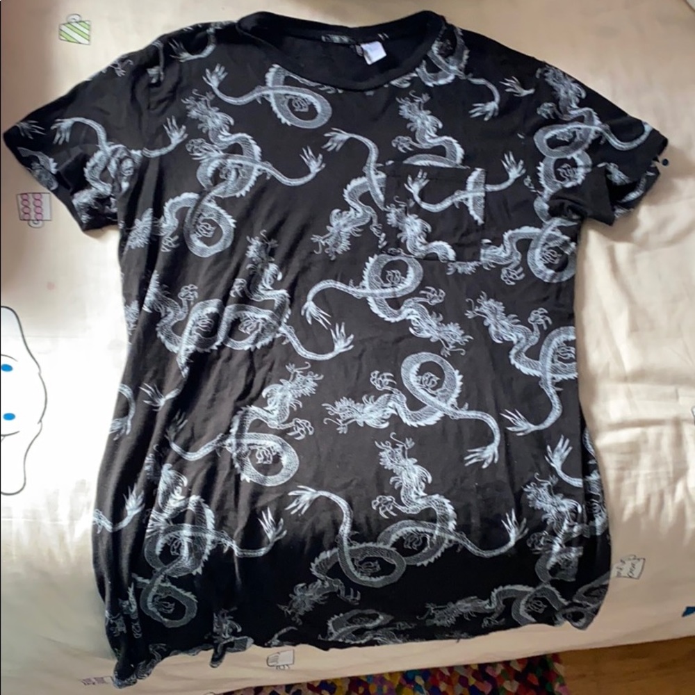 divided dragon design t-shirt dress